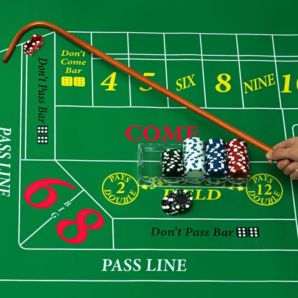 Leyndo Craps Tabletop Game Set, Includes 35" x 70" Rubber Craps