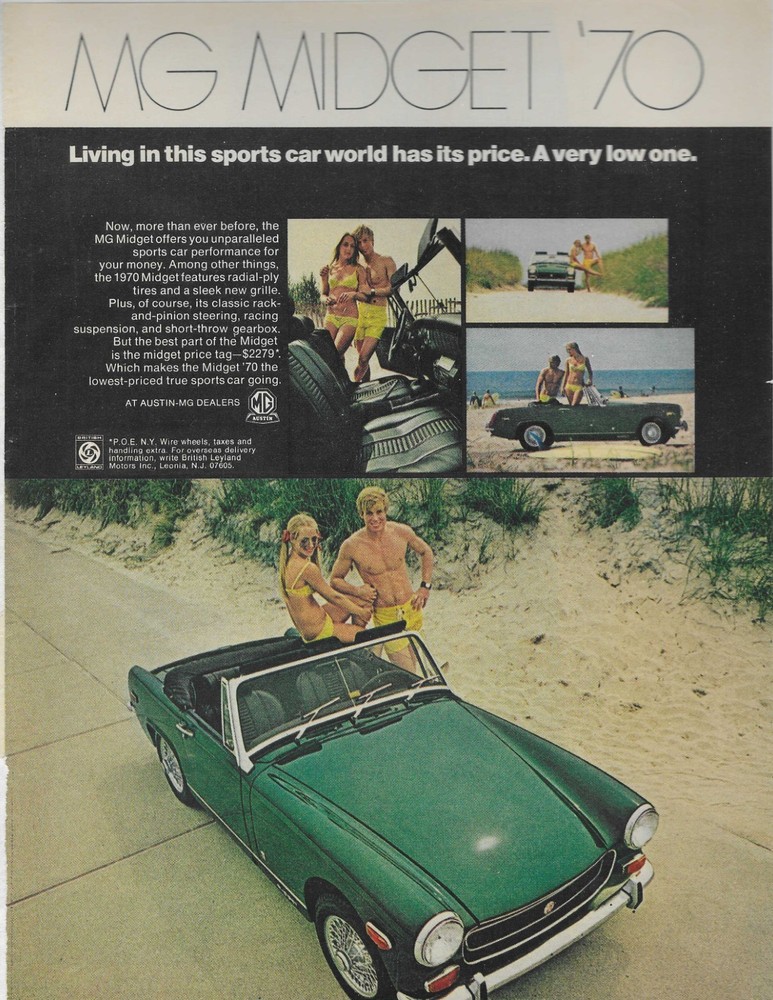 MG MIDGET '70  ORIGINAL PRINT AD