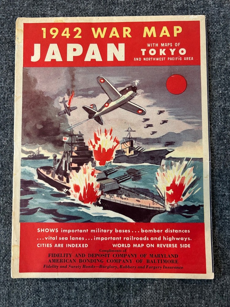 Vintage 1942 Japan War Map