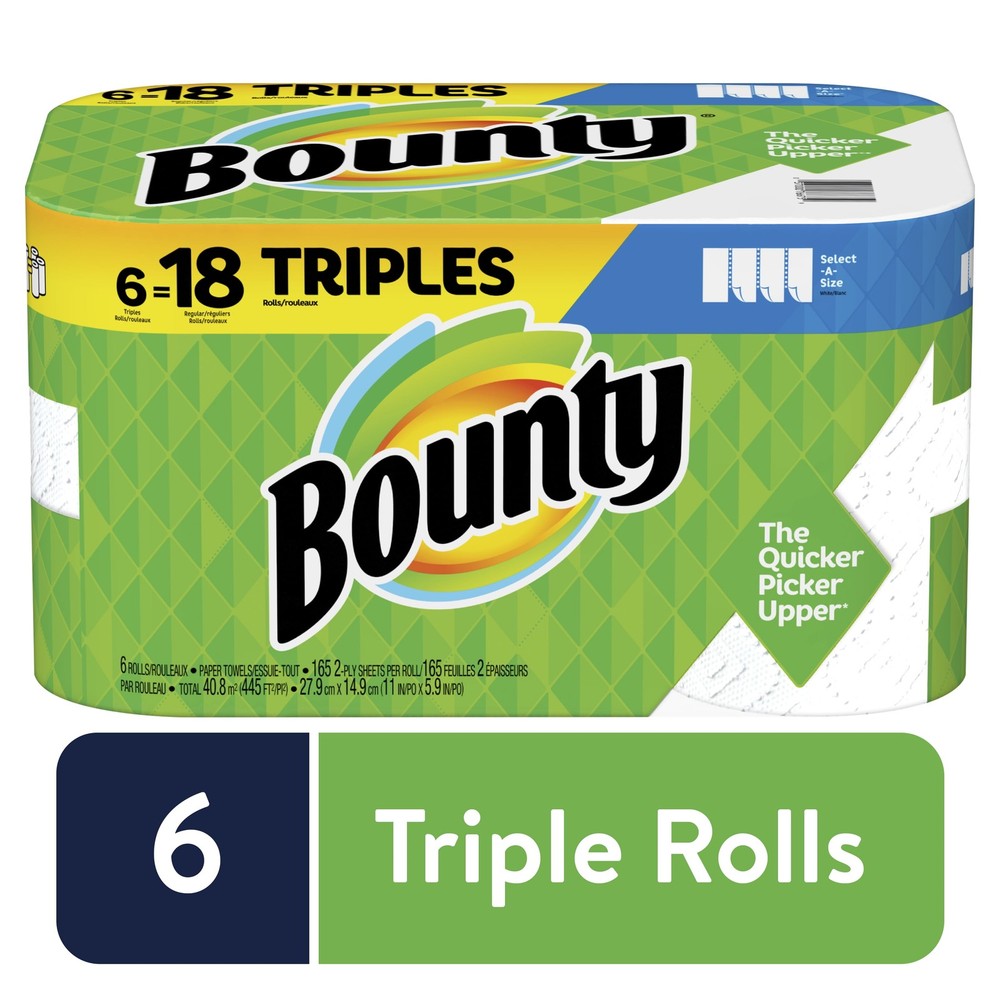 Select-A-Size Triple Roll White Paper Towels 6 Ct Pack