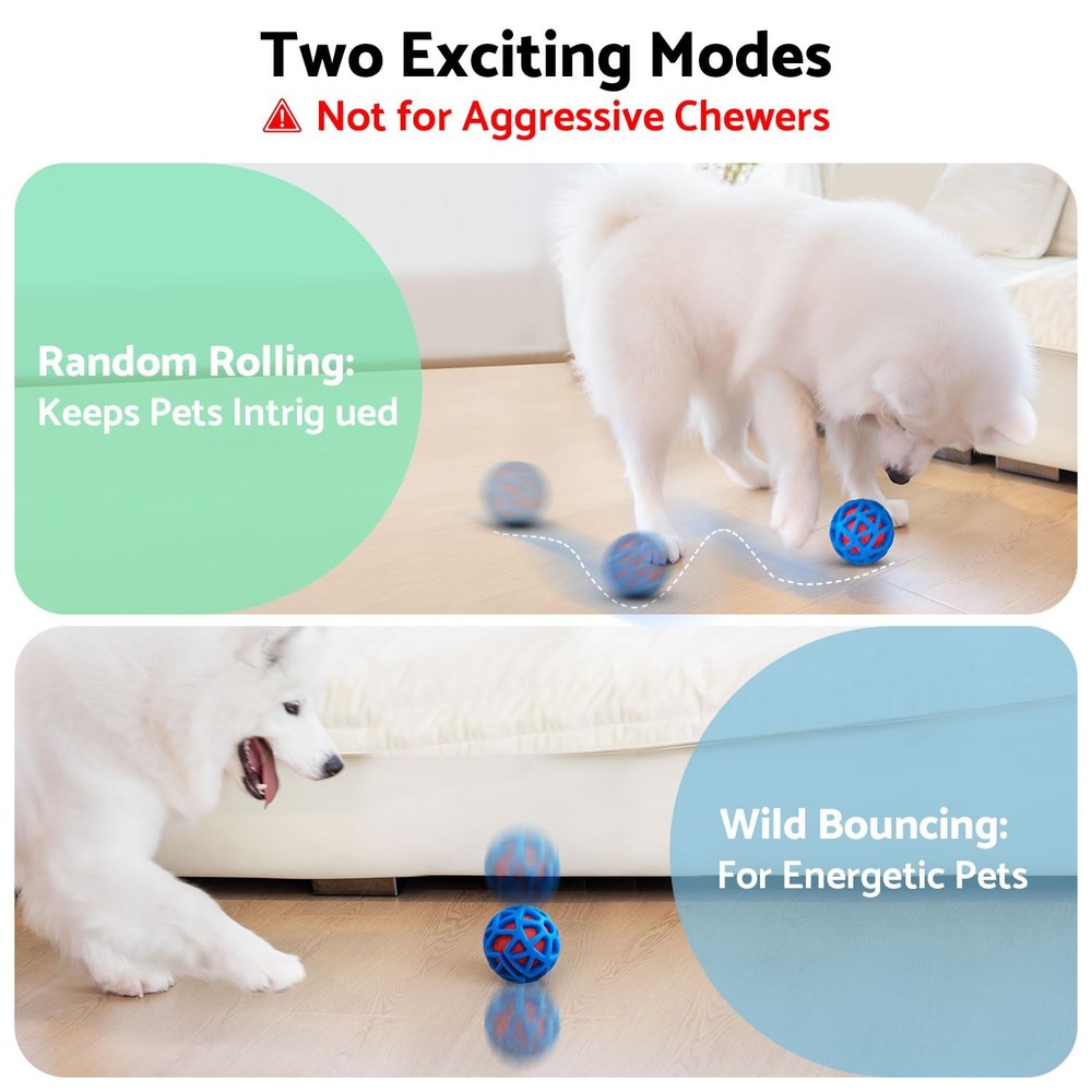 Interactive Dog Toys – Durable Automatic Bouncing & Vibrating Interactive Dog...