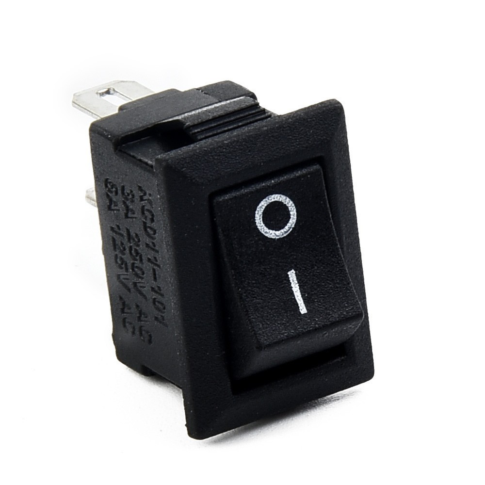 10pcs spst on/off switch mini black 2 plug toggle switch DC 12V 16A
