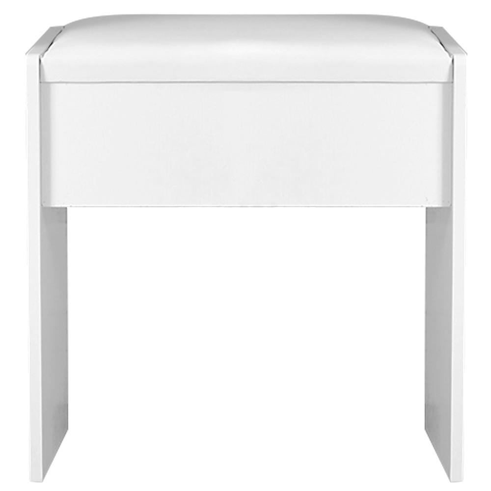 Vanity Stool Makeup Bench Dressing Stool with Cushion and Solid Legs,White