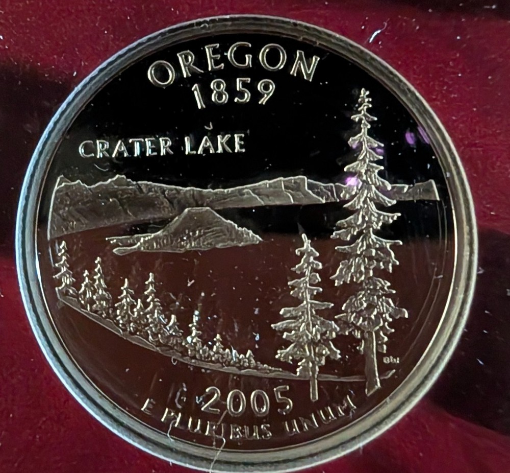 2002-2008 US Mint Silver S Proof State Quarters Sets in Cherry Wood Display Case