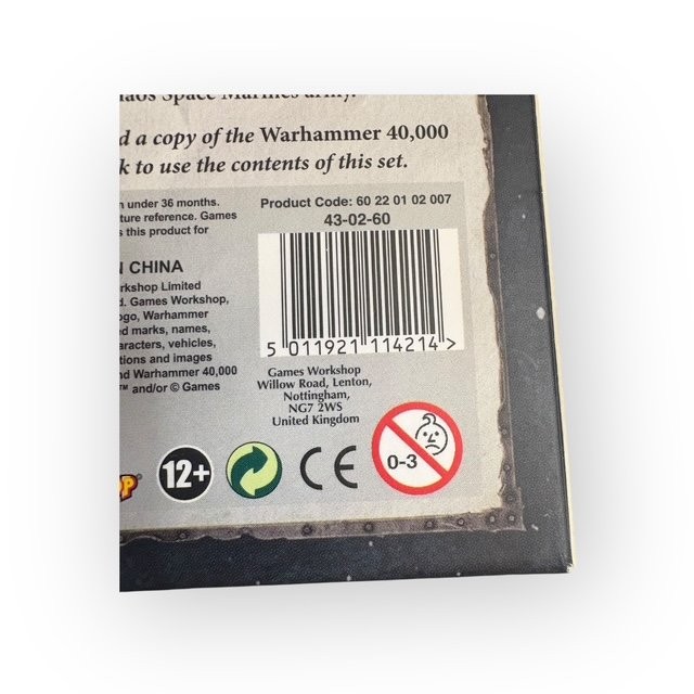 Games Workshop Warhammer 40K Datacards Chaos Space Marines PREOWNED
