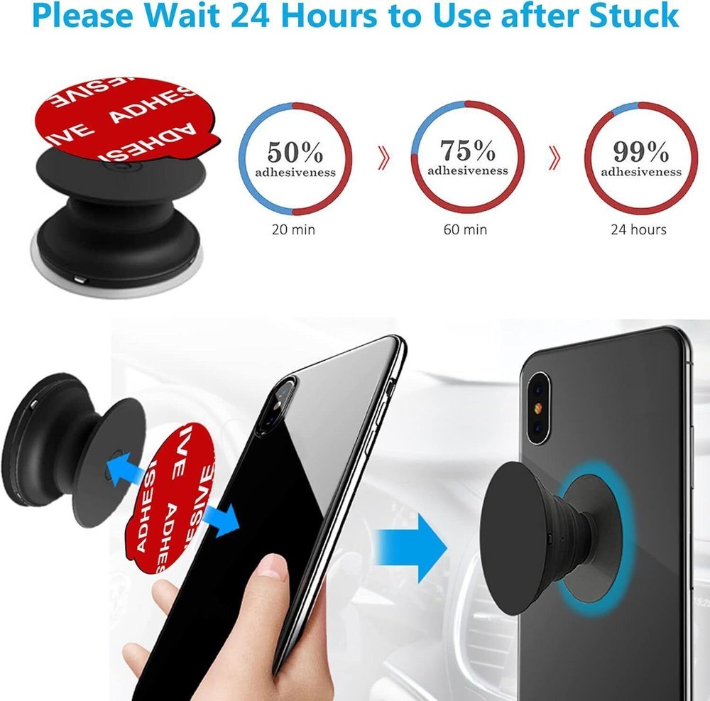 8 Pack Replacement Adhesive Pads for Pop Expanding Phone Stand and Socket