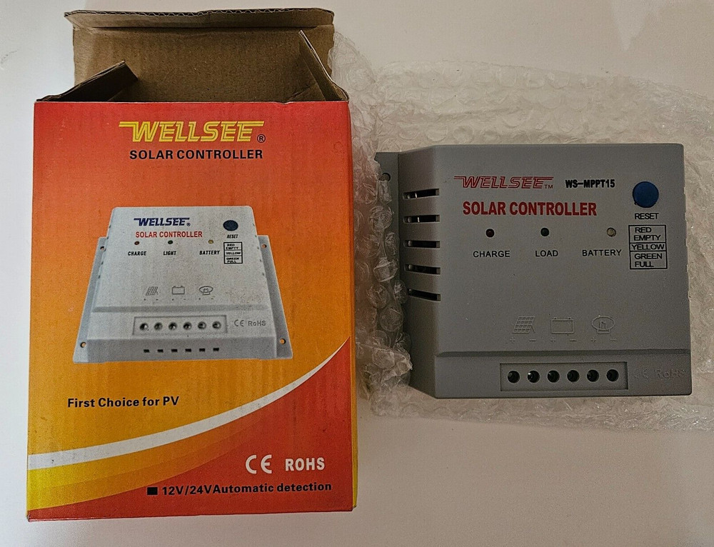 WELLSEE Solar Controller 12V/24V 15A Automatic Detection CE ROHS WS-MPPT15