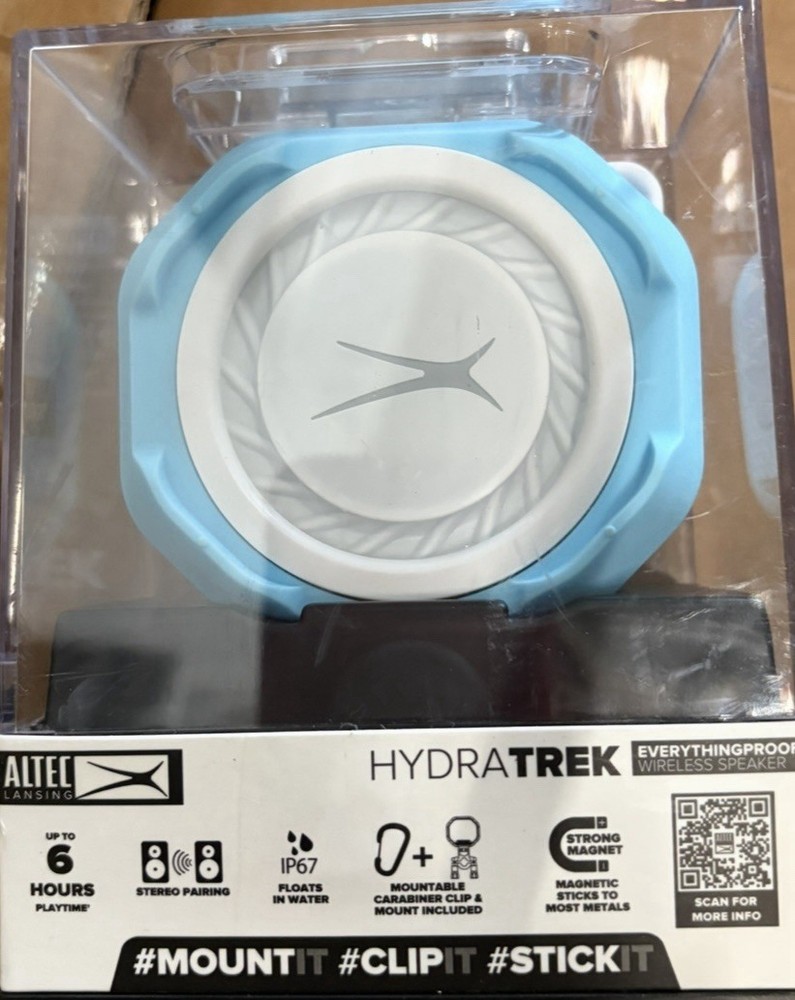 Altec Lansing HydraTrek Bluetooth Waterproof Magnetic Speaker - Aqua Blue