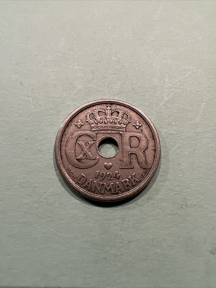 1924 Danmark 25 Ore circulated, Coin ￼.