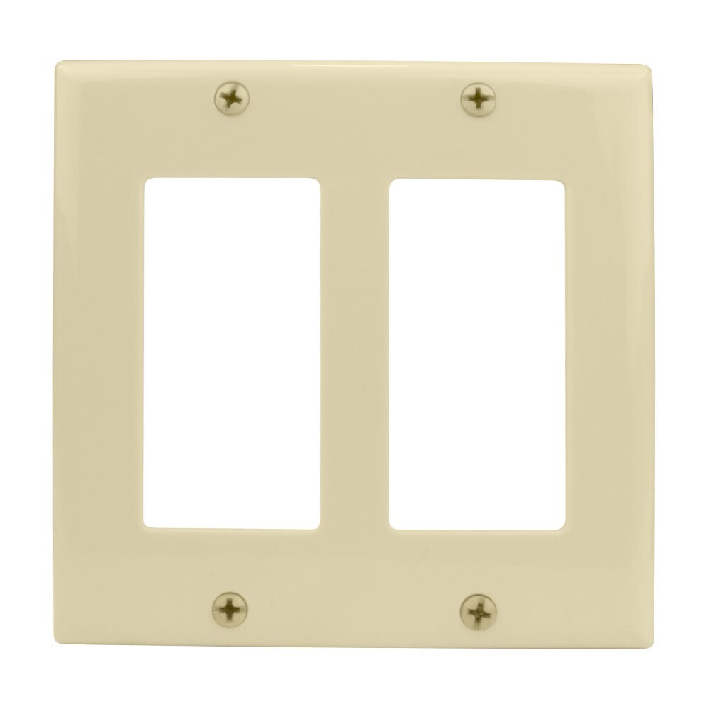 Construct Pro Decora Style Double Gang Wall Plate (Ivory)
