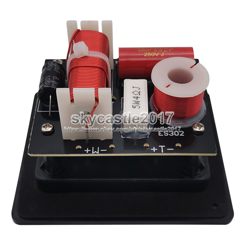 2pcs 2 Unit 2 Way Speaker Frequency Divider Crossover Filters with Junction Box