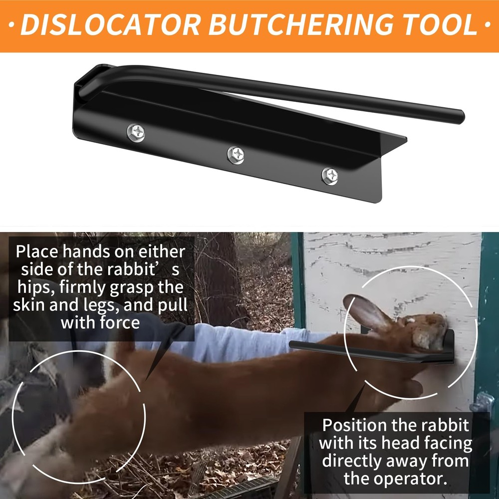 Heavy Metal Rabbit Dispatch Dislocator Skinning Tool Set Cervical Dislocation To