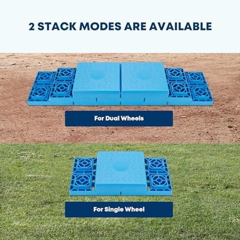 Heavy Duty RV Leveling Blocks 12 Pack Interlocking Storage Bag Sturdy Support US