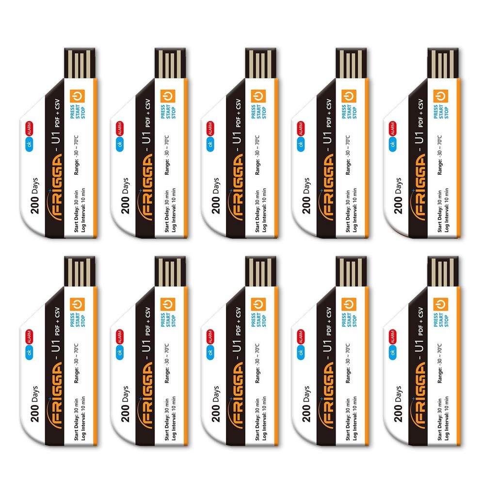 Frigga 10 Pack Temperature Data Logger Disposable Temperature Recorder 28800 ...