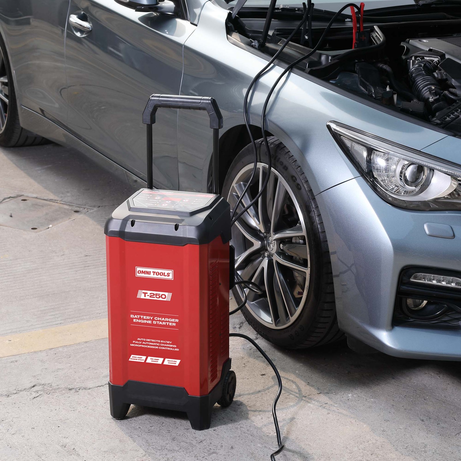 T-250 Battery Charger & Engine Starter – 250A Start, 50A Boost, 6V/12V