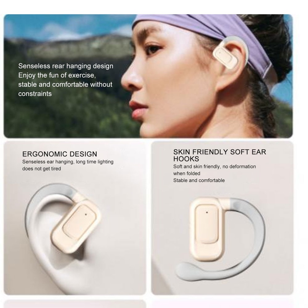 (Black)144 Languages Translator Earbuds Touch Control Earhooks Language