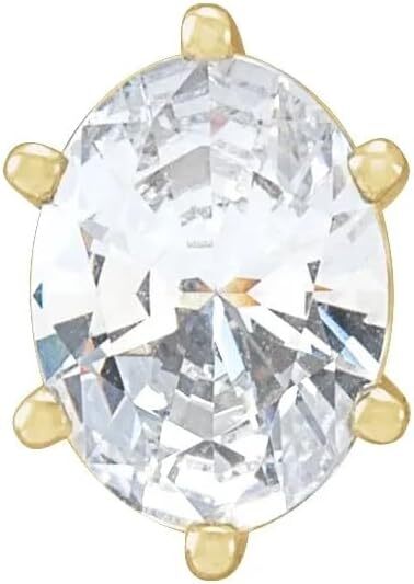 10K Yellow Gold Unset Oval 6-Prong Railed Peg Setting