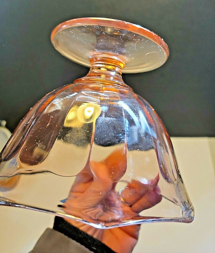 PINK DEPRESSION CANDY DISH PEDESTAL