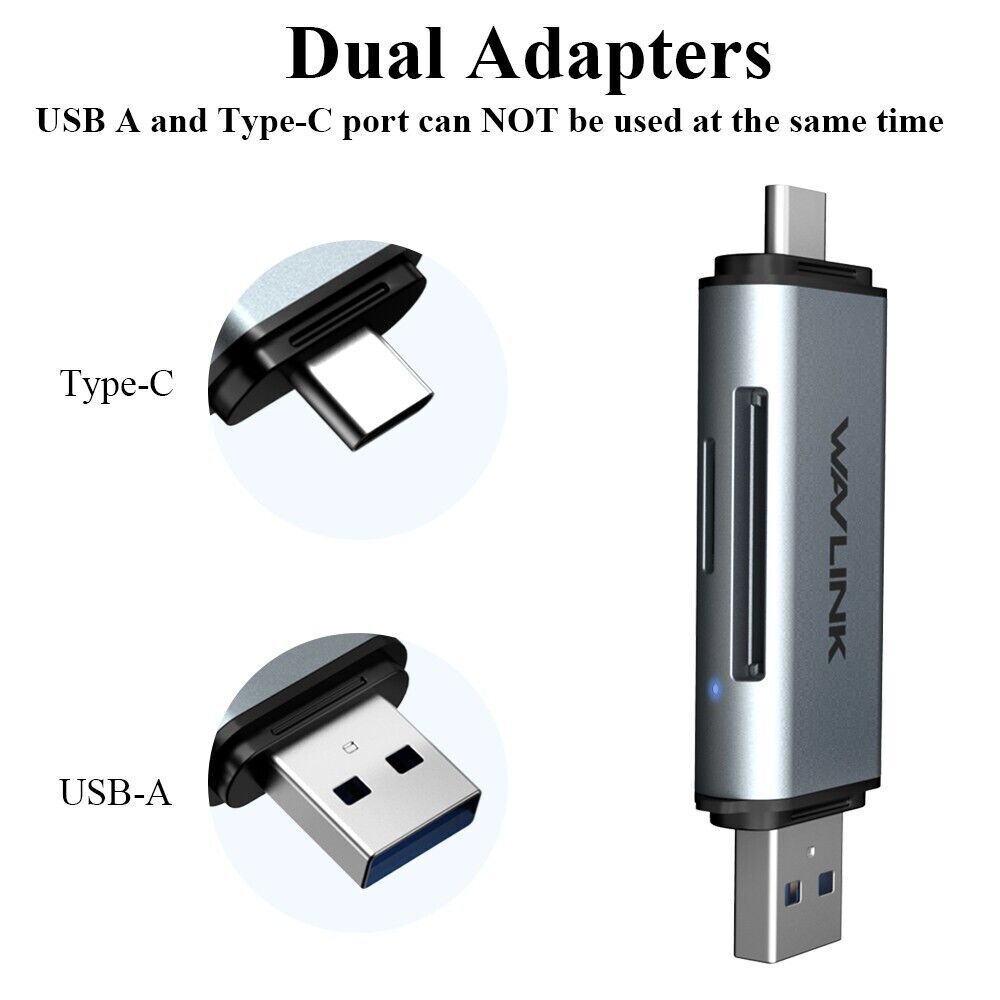 USB-C USB-A Card Reader Writer Memory OTG Adapter For SD SDXC SDHC MMC TF Micro