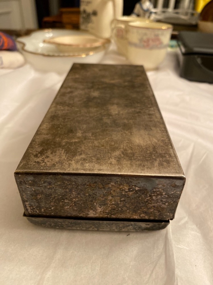 ANTIQUE TOWLE SILVER-PLATE WOOD LINED RECTANGULAR BOX
