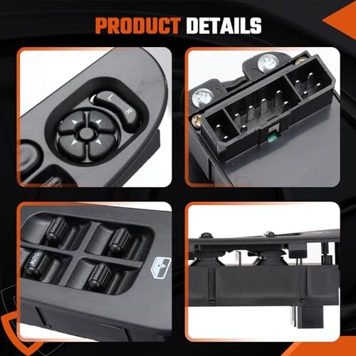 Driver Side Power Master Window Switch with Black Panel Bezel Fit 56049805AB