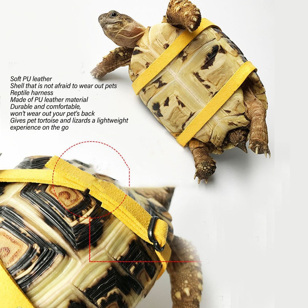Tortoise Harness Strap Safety Control Soft PU Leather Adjustable Lizard Leash