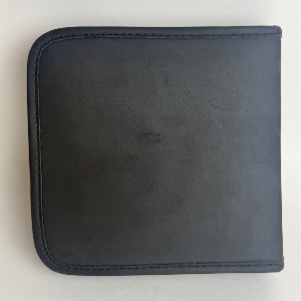 Harley Davidson Black Leather CD DVD Media Storage Case Zip Around