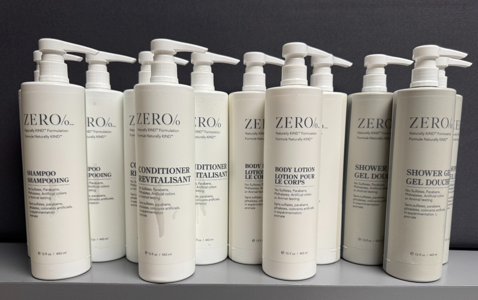 Zero% Collection by Gilchrist & Soames Shampoo Conditioner Lotion Shower Gel