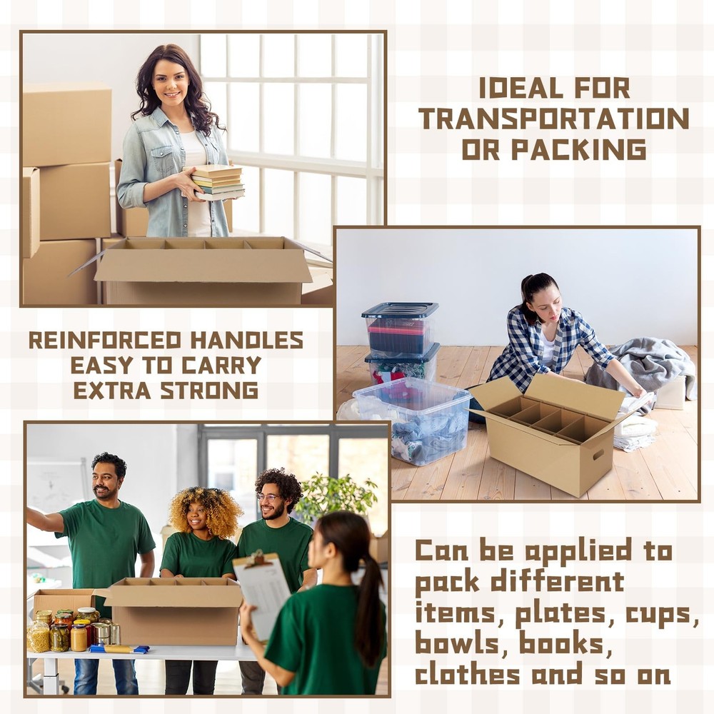 6 Sets Dish Packing Box Kitchen Moving Boxes Kit Glassware Packing Boxes Dish...
