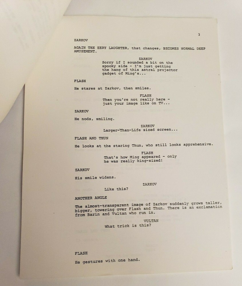 FLASH GORDON / Samuel A. Peeples 1979 TV Script "Chapter Four: To Save Earth"