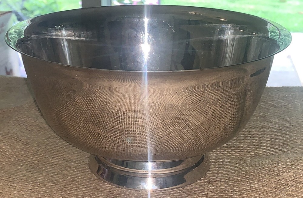 VTG ‘01 Heart O’ Dixie Triathlon Diver Revere Bowl Trophy 8.25”Diam Top 4.5”T