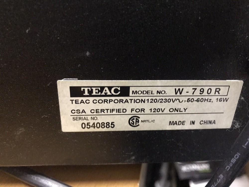 TEAC W-790R Double Cassette Deck, Pre-Owned