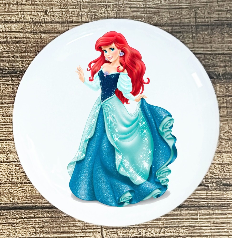 Mermaid Ariel Disney Princess kitchen cabinet knobs white ceramic knob pull