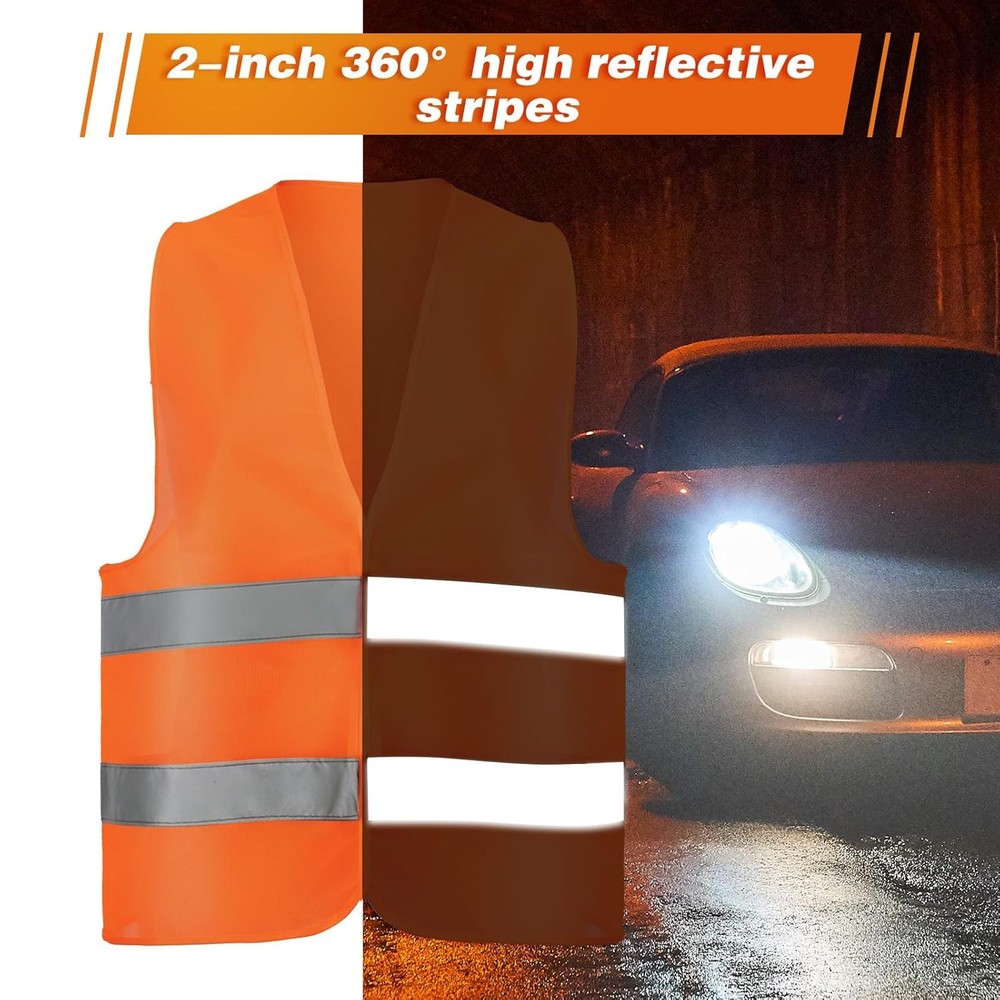High Visibility Safety Vest Reflective Mesh Breathable Construction Work