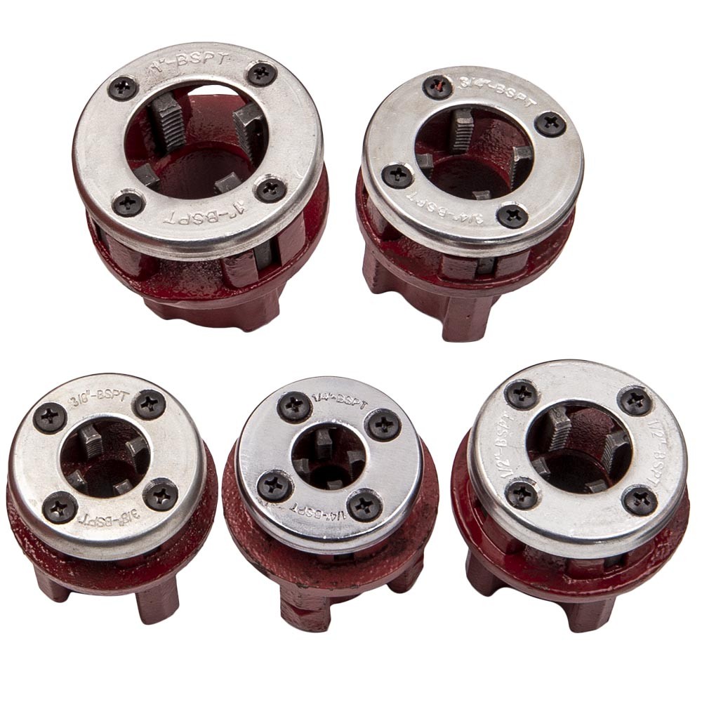 Pipe Threader Ratchet Die Bar Head Handle Tool Kit 1/4'' 3/4'' Pipe Threading