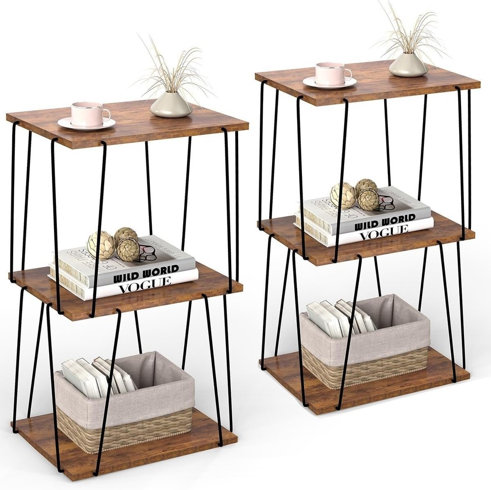 Side Table , Tall End Table, Small Accent Table, Bedside Table for Living Room