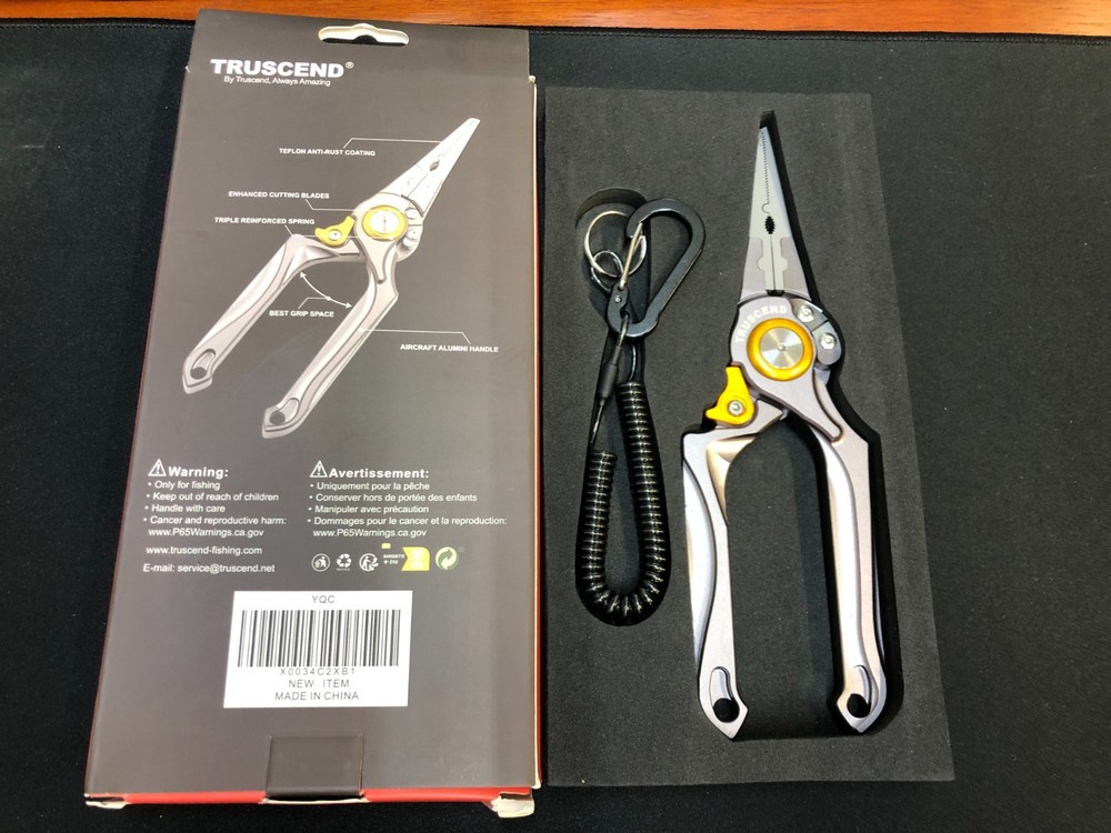 Truscend Lockable Aluminum Fishing Pliers with Handles Multi-Function