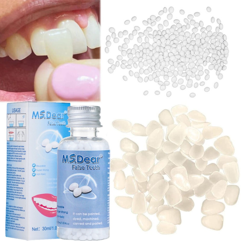 False Teeth Solid Glue Temporary Tooth Repair Moldable Fix Broke Gap Teeth 30ml