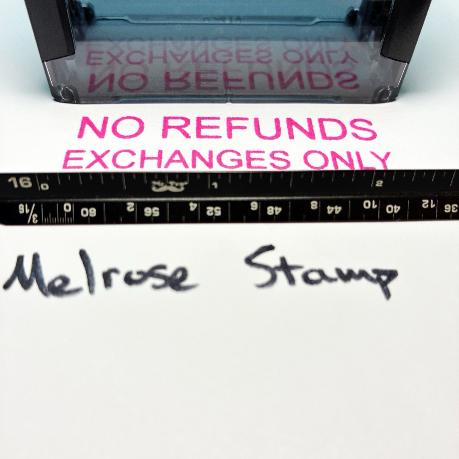 No Refunds Exchanges Only Rubber Stamp Pink Ink Self Inking Ideal 4913