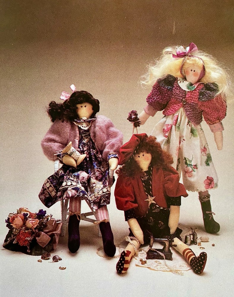 Three 18" Dolls Vintage Craft Pattern - Called "The Sisters Three"