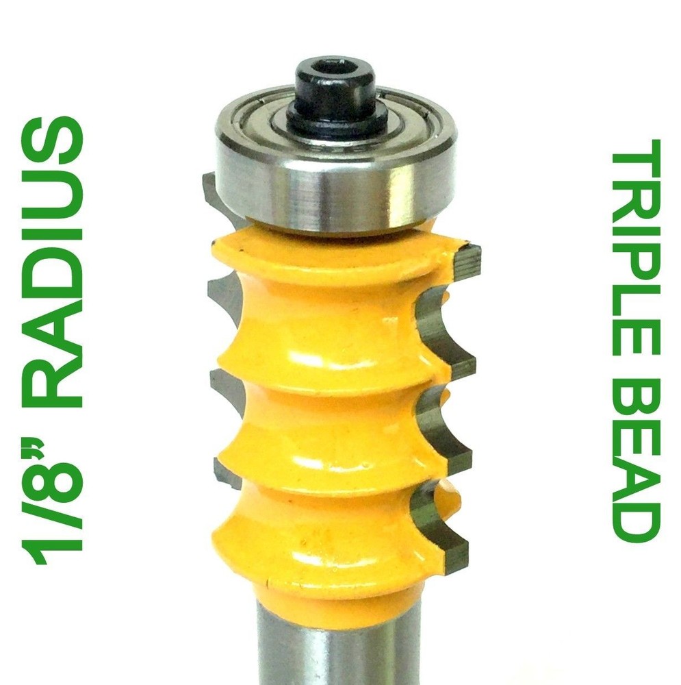 1 pc 1/2" Shank with 1/8" Rad. Triple Bead Router Bit S