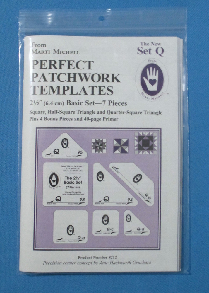 Marti Michell Perfect Patchwork Acrylic Templates Set Q with 7 Templates