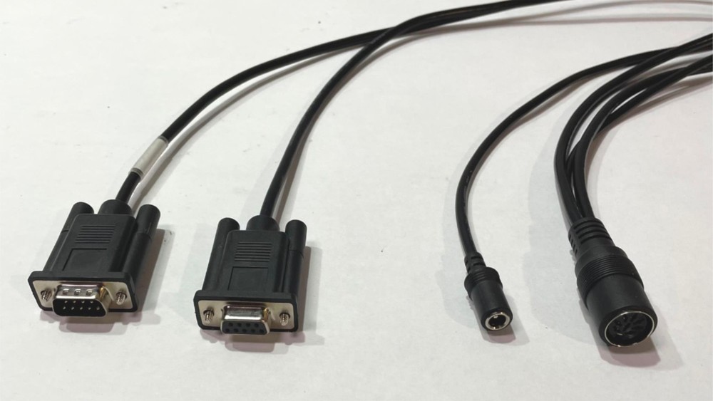 9 ft Serial Interface Cable DIN8F DB9M DB9F RS-232 Barrel Inline Plug 36803-96