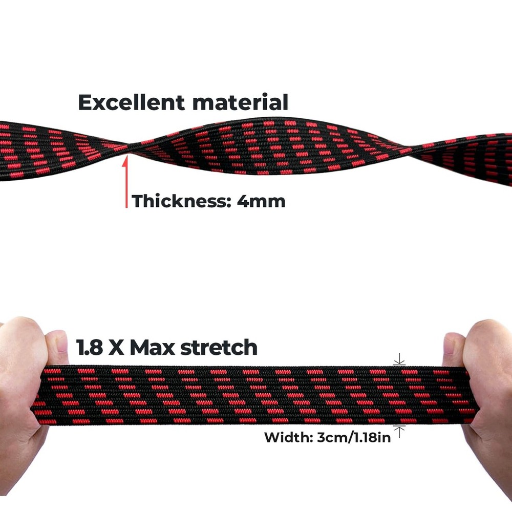 80 INCH Adjustable Flat Bungee Cords. High Strength Bungee Straps with Heavy ...