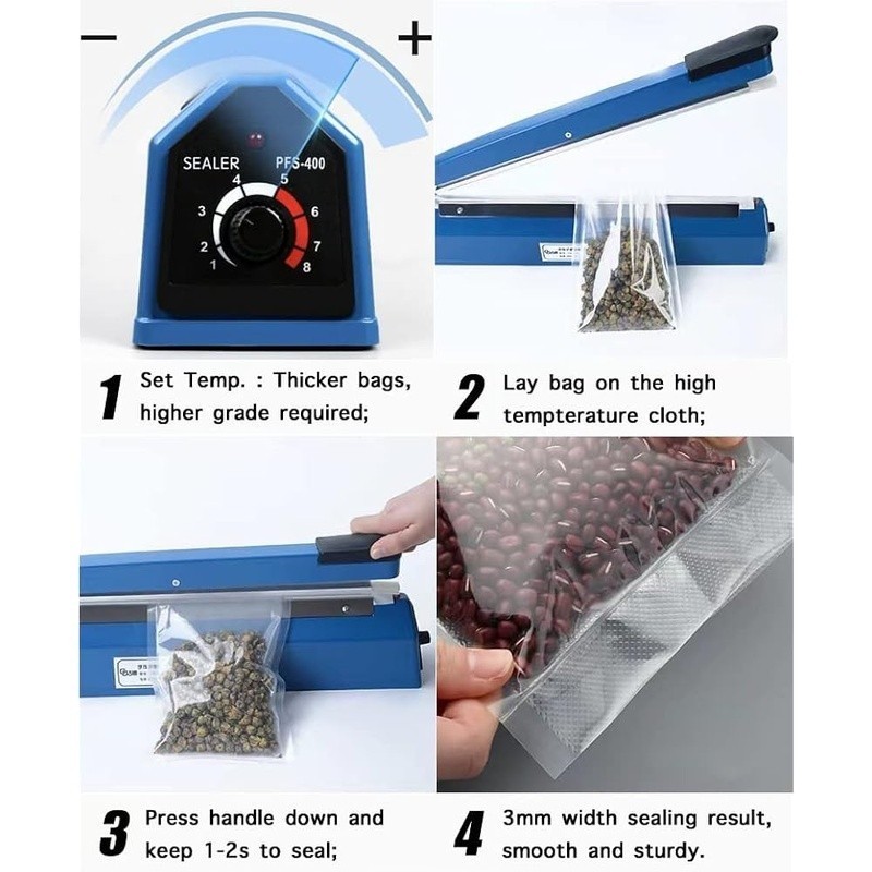 Impulse Heat Sealer Professional Automatic Power Off Plastic Bag Sealing Machine