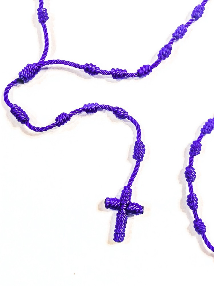 Knotted Rosary - 100% Nylon Thread - Purple