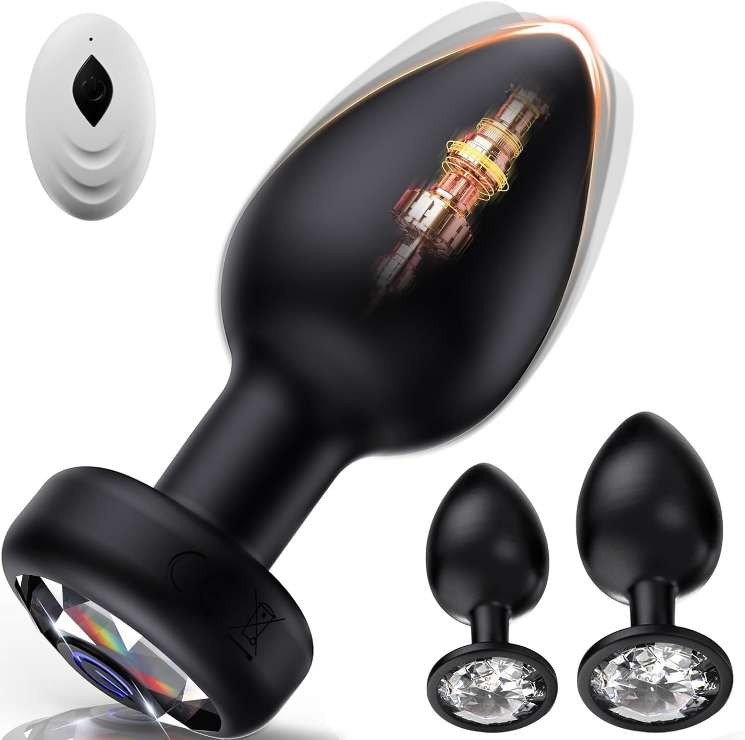3Pc Vibrating Butt Plug Anal Dildo Prostate Massager Vibrator Sex Toys Men Women