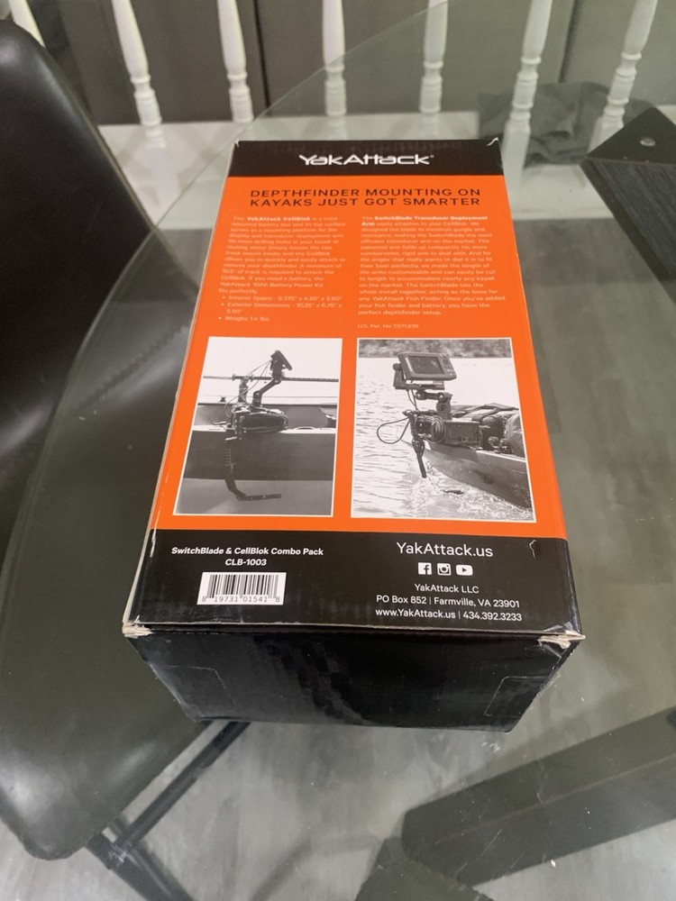 YakAttack SwitchBlade & CellBlok Combo Orange Kayak Fish Finder Mount System