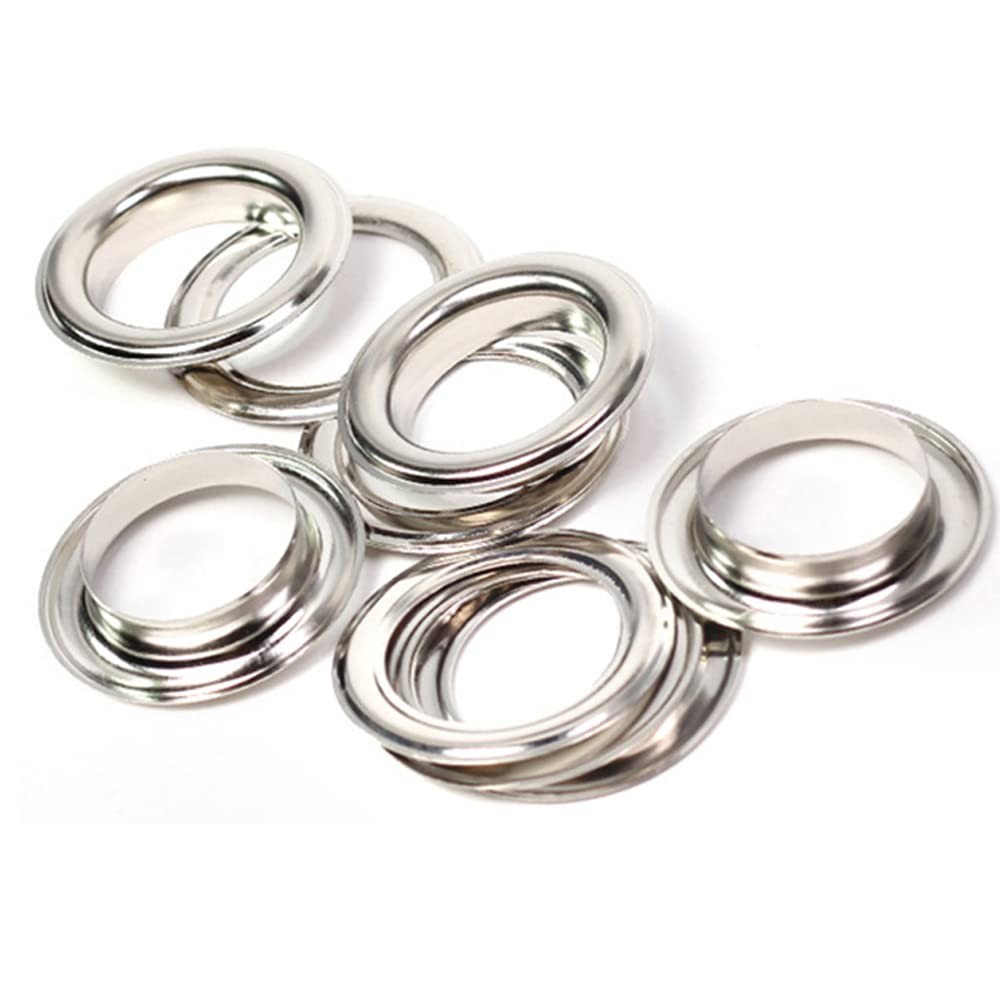 Brass Silver Eyelets Grommets with Washers 3.5mm Inner 100 Sets