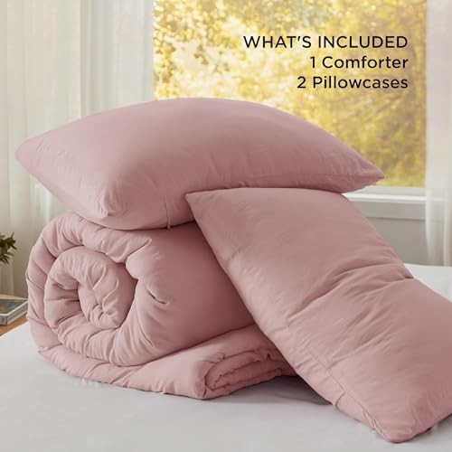 King Comforter Set, Pink Soft Prewashed Bedding for King(104"x90") 14 - Pink